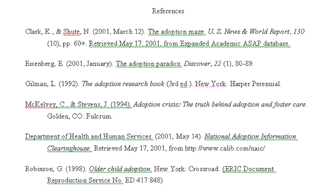 Apa reference list unpublished dissertation